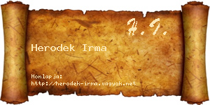 Herodek Irma névjegykártya